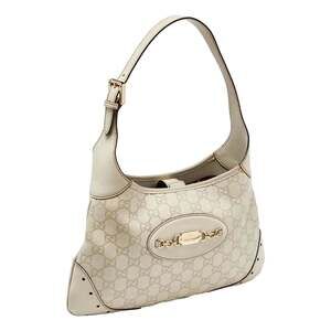 Gucci Guccissima Jackie O Punch Hobo Handbag Logo White Leather